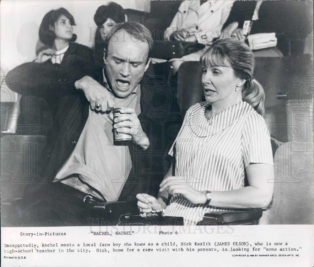 1968 Actors Joanne Woodward &amp; James Olson Press Photo - Historic Images