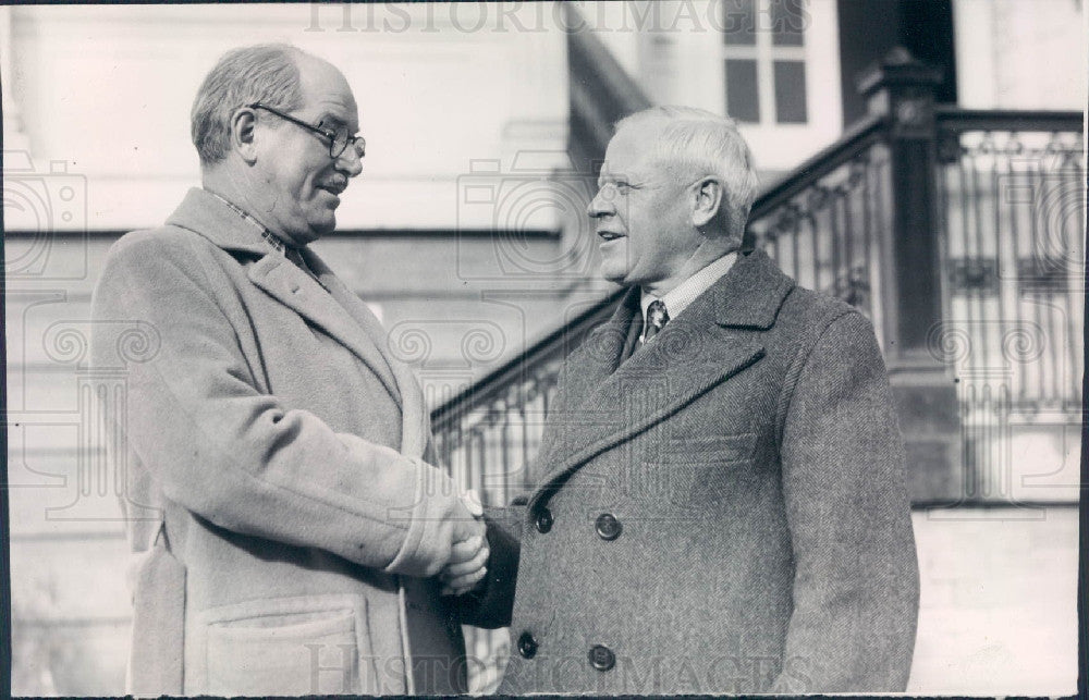 1937 Cartoonist Jay Darling &amp; WY Gov Miller Press Photo - Historic Images