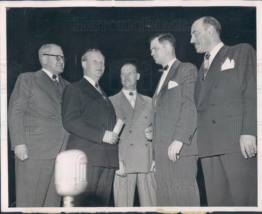 1949 Detroit Judge Ned Smith & Gov Williams Press Photo - Historic Images