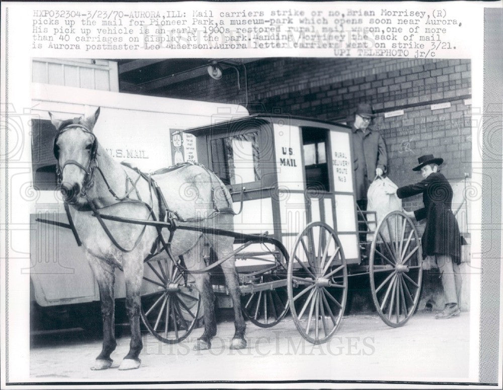 1970 Aurora Illinois Postal Strike Press Photo - Historic Images