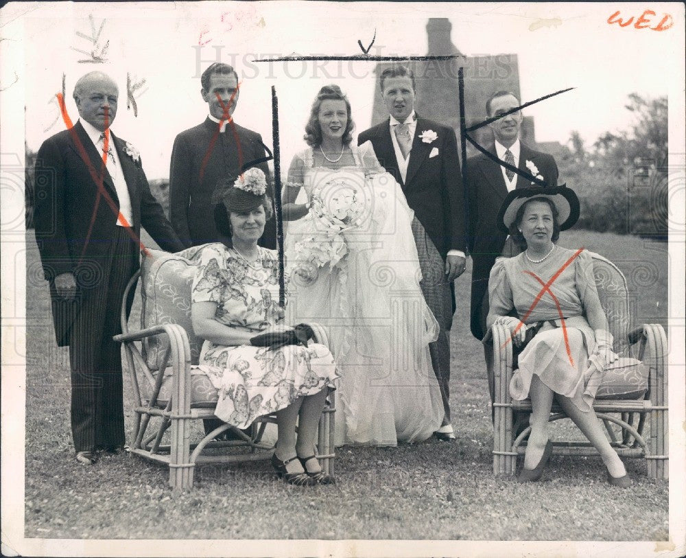 1958 Henry Ford II Wedding Press Photo - Historic Images