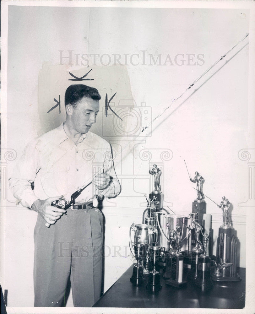 1951 Natl Fly Casting Champ Ben Hardesty Press Photo - Historic Images