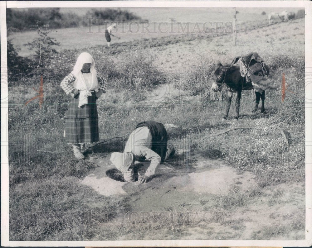 1931 Bulgaria Peasants Filling Water Jugs Press Photo - Historic Images