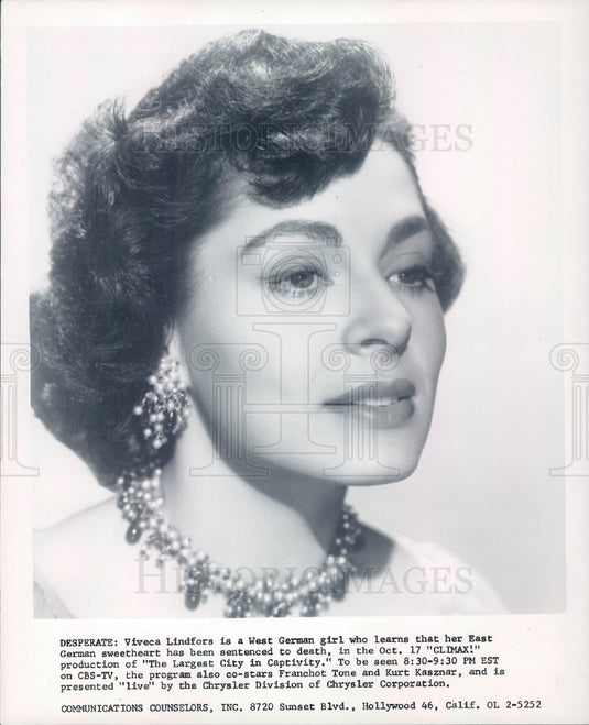 1957 Actress Viveca Lindfors Press Photo - Historic Images