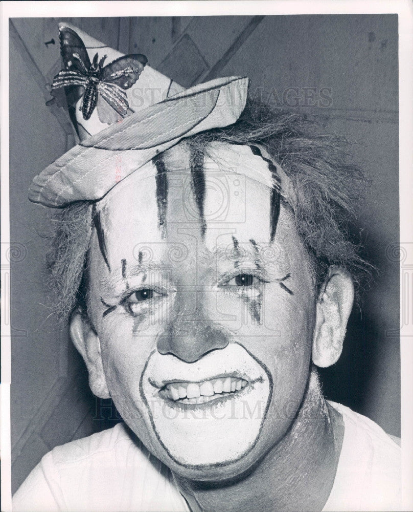 1968 Clown Bob Huber Press Photo - Historic Images