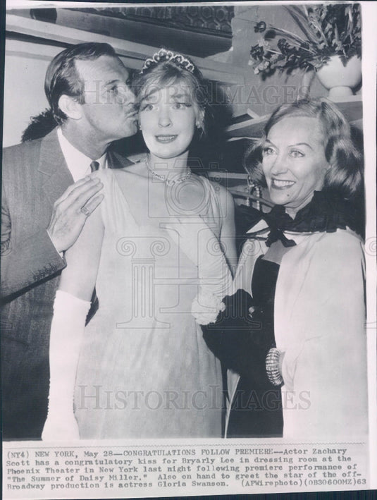 1963 Zachary Scott/Bryarly Lee/Gloria Swanson Photo - Historic Images