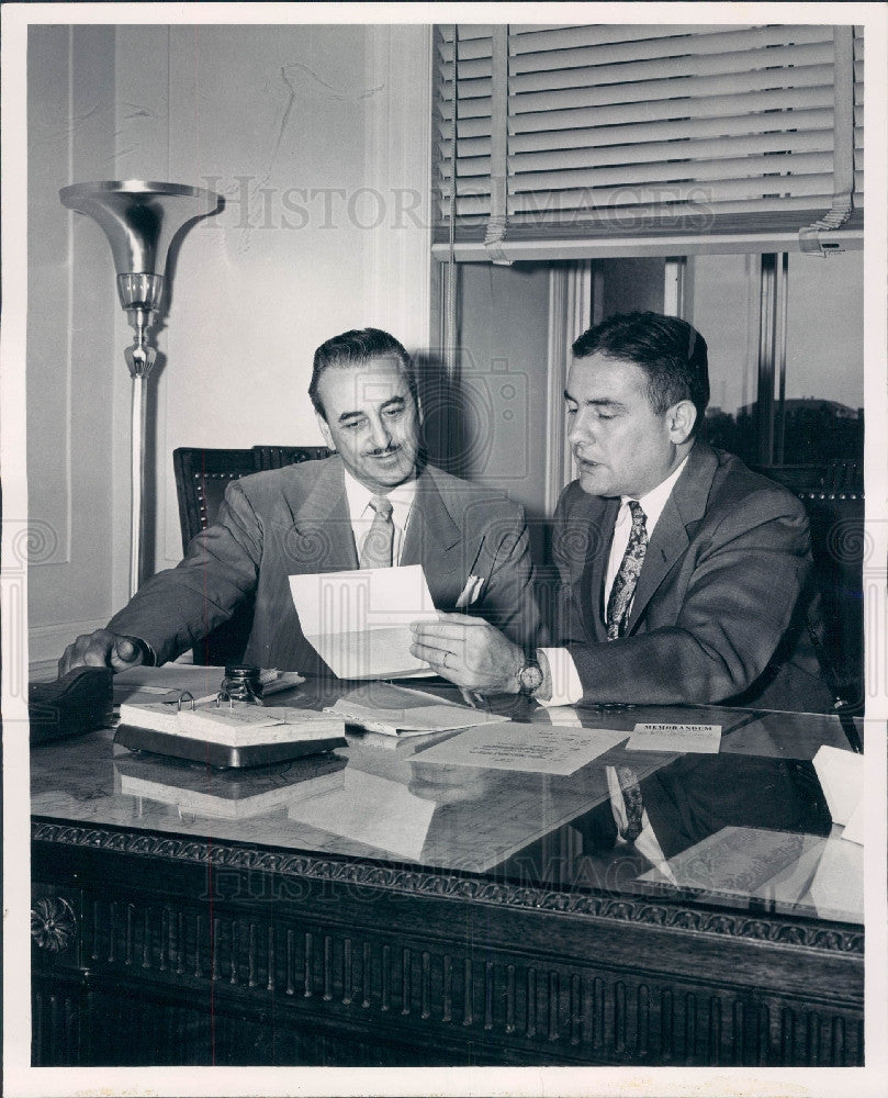 1953 CO Mayor Newton &amp; Speaker Lindermann Press Photo - Historic Images