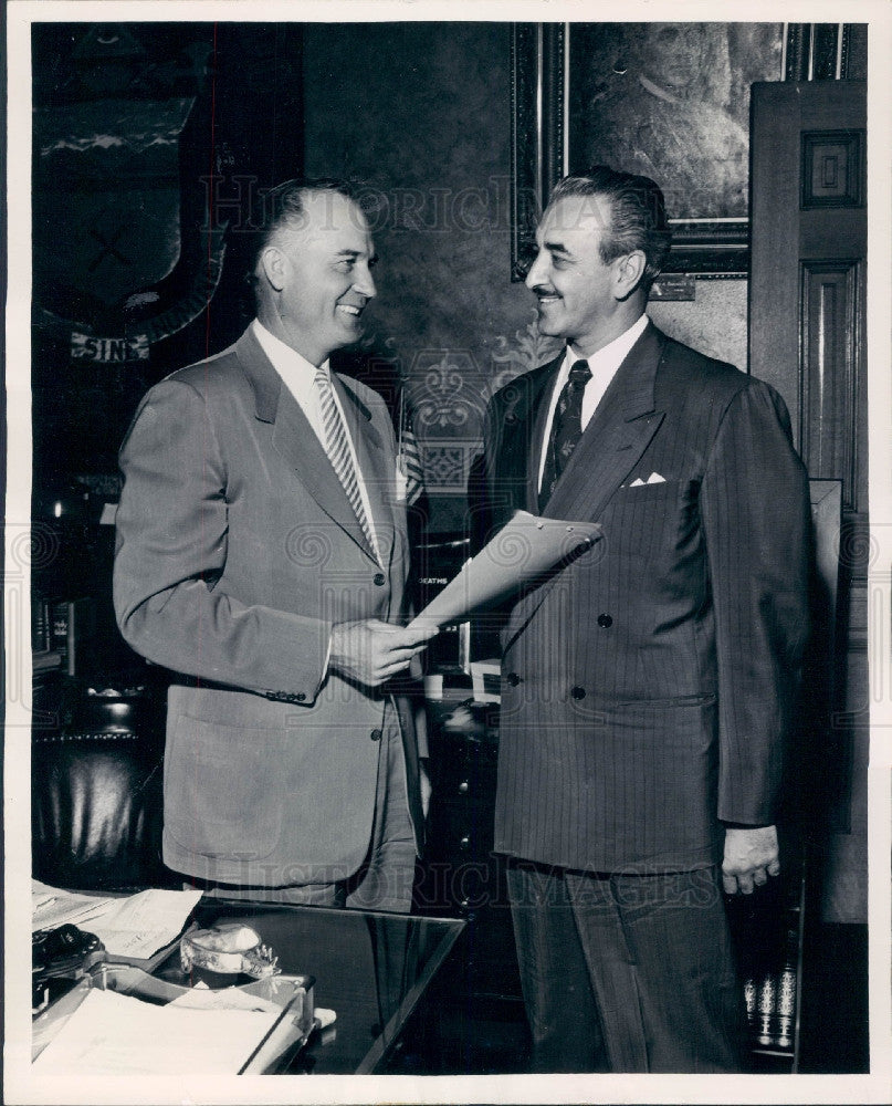 1953 CO Gov Thornton &amp; Speaker Lindermann Press Photo - Historic Images