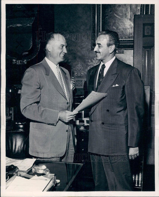 1953 CO Gov Thornton & Speaker Lindermann Press Photo - Historic Images