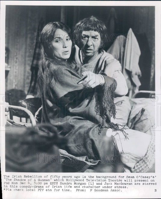 1972 Actors Sandra Morgan & Jack MacGowran Press Photo - Historic Images