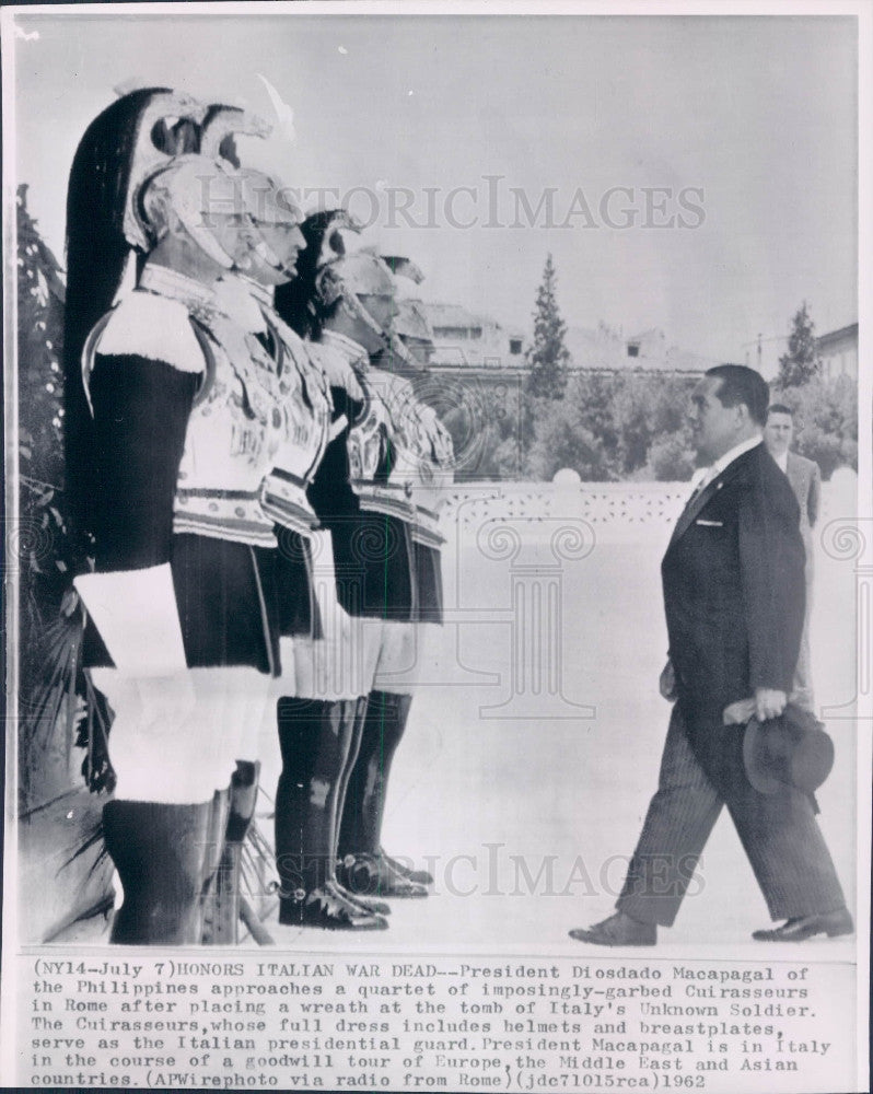 1962 Philippines Pres Diosdado Macapagal Press Photo - Historic Images