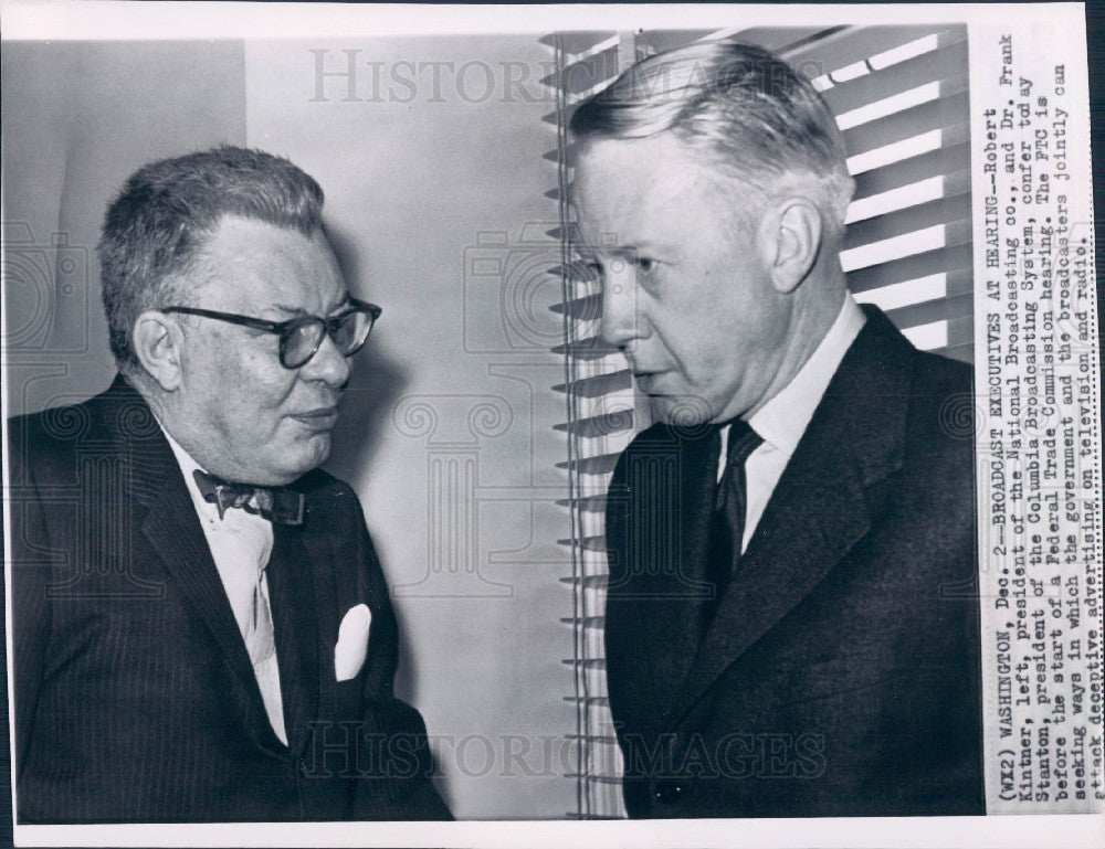 1959 Broadcasting Execs Kintner and Stanton Press Photo - Historic Images