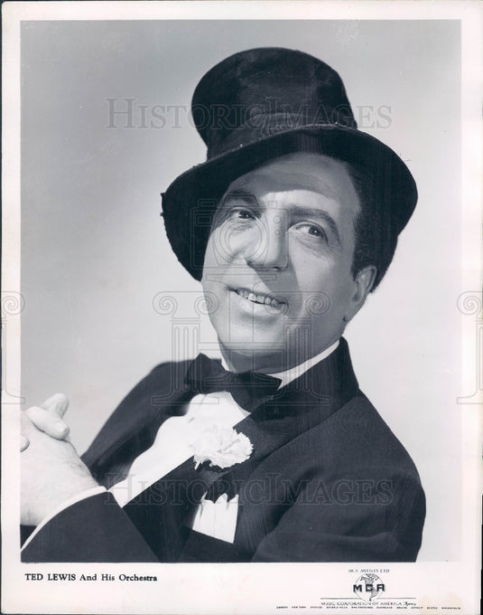 1951 Bandleader Ted Lewis Press Photo - Historic Images