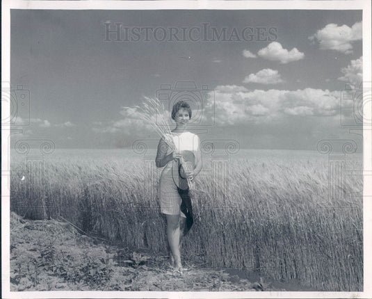 1960 Nebraska Wheat Queen Jolene Larson Press Photo - Historic Images