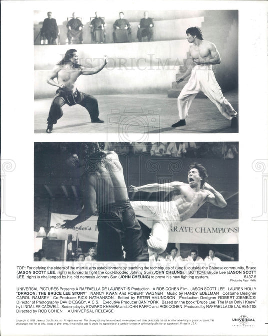 1993 Actors Jason Scott Lee & John Cheung Press Photo - Historic Images