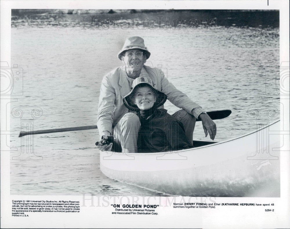 1981 Actors Katharine Hepburn &amp; Henry Fonda Press Photo - Historic Images