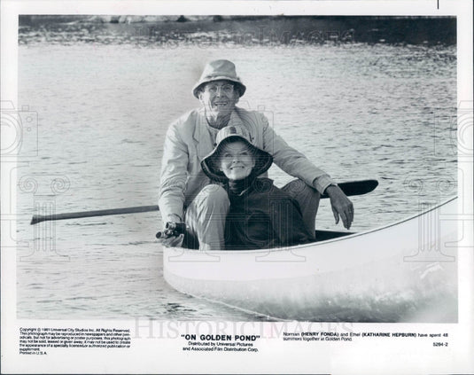 1981 Actors Katharine Hepburn & Henry Fonda Press Photo - Historic Images