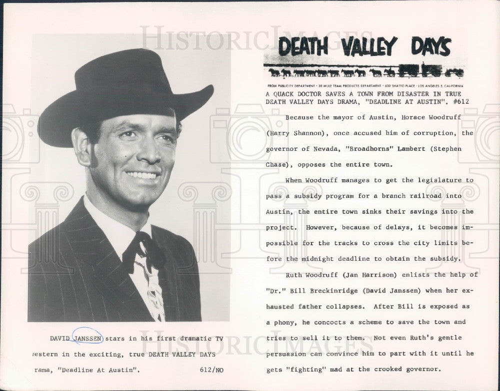 1961 Actor David Janssen Press Photo - Historic Images