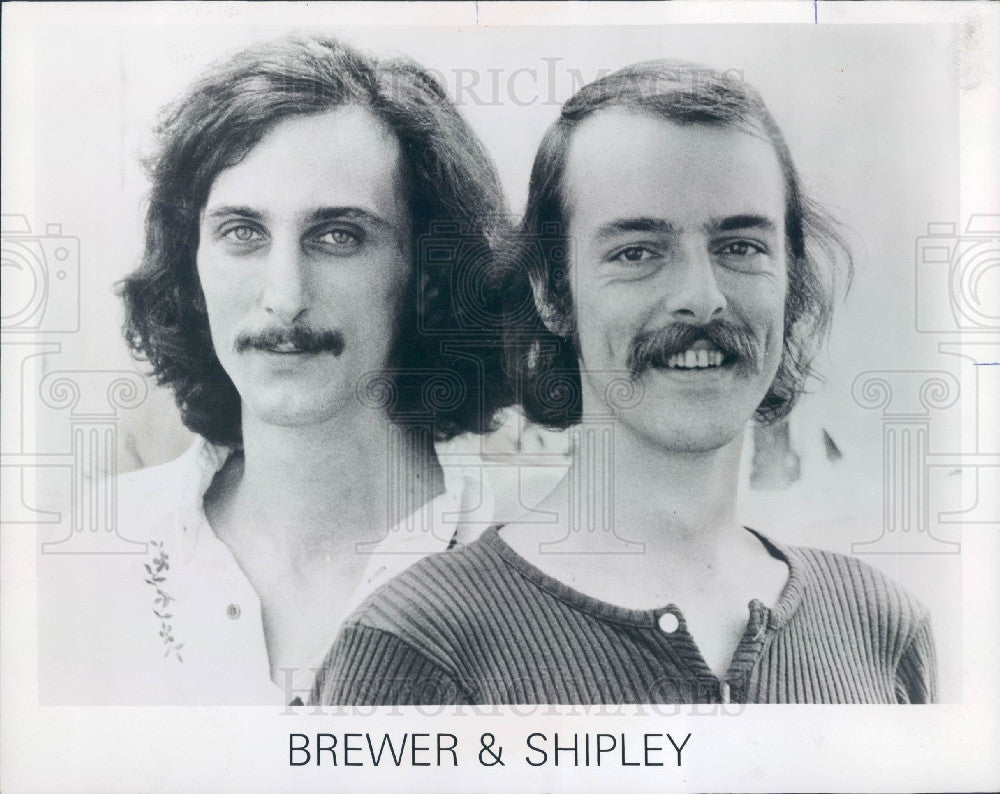 1973 Singing Duo Brewer & Shipley Press Photo - Historic Images