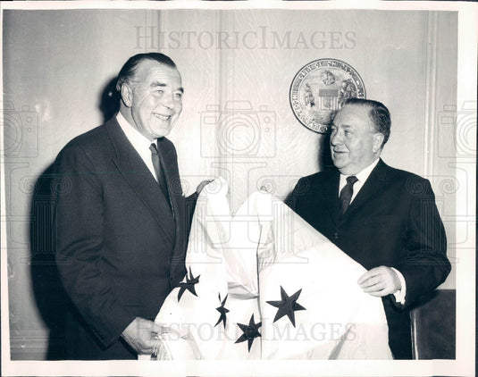 1965 Swedish Prince Bertil & Chicago Mayor Daley Photo - Historic Images