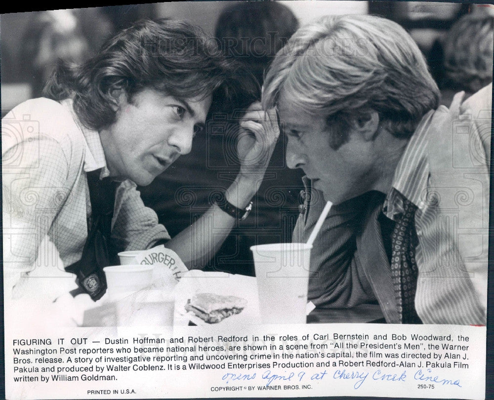 1976 Actors Dustin Hoffman &amp; Robert Redford Press Photo - Historic Images
