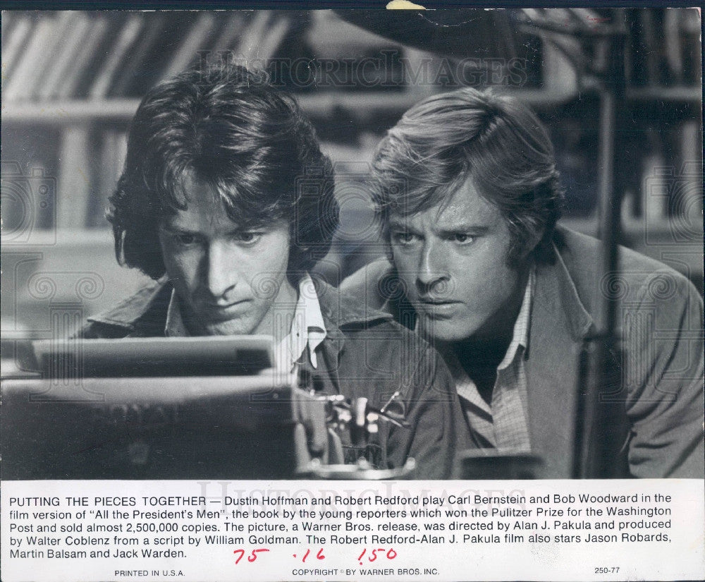 1976 Actors Dustin Hoffman &amp; Robert Redford Press Photo - Historic Images