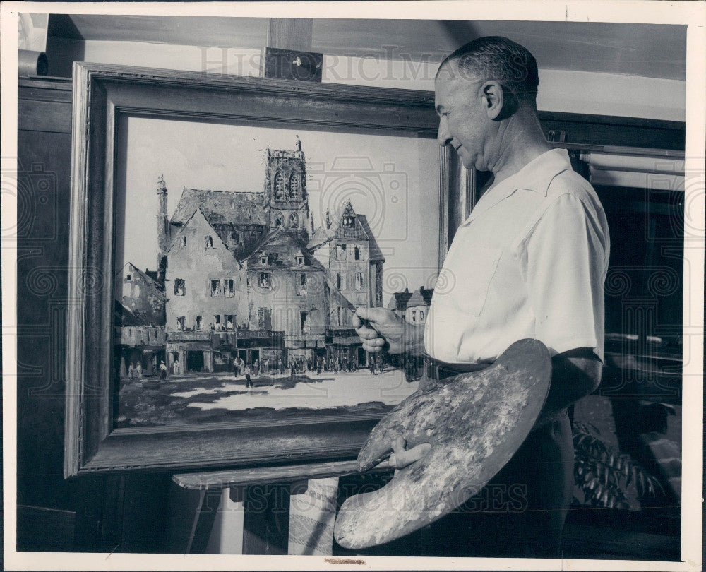 1948 Detroit Engineer/Artist Andrew Scott Press Photo - Historic Images