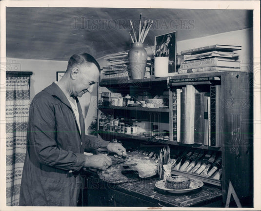 1948 Detroit Engineer/Artist Andrew Scott Press Photo - Historic Images