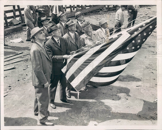 1948 Chicago IL State St Bridge Completion Press Photo - Historic Images
