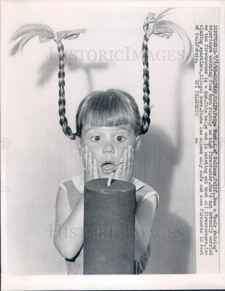 1965 Salinas CA Paige Nash Hair Raising Press Photo - Historic Images