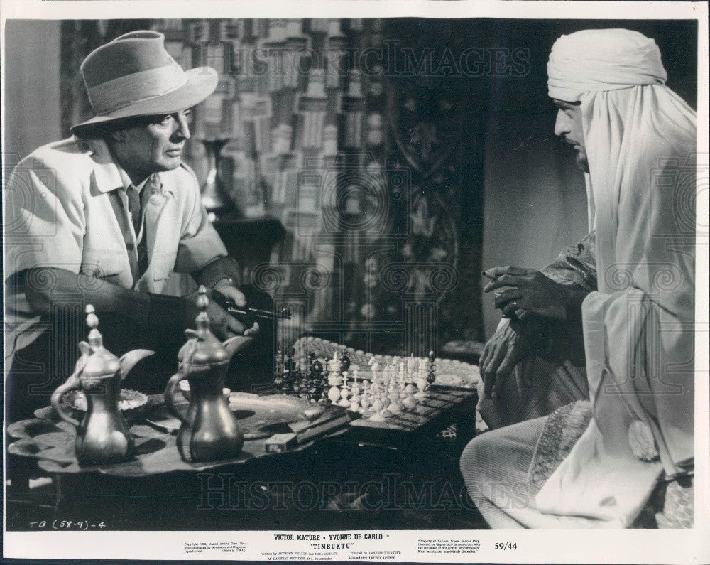 1959 Actors Victor Mature &amp; John Dehner Press Photo - Historic Images