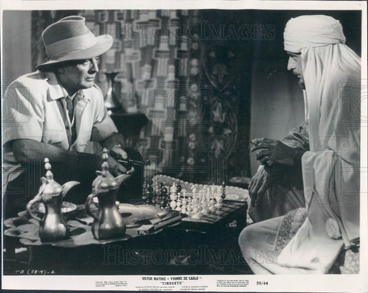 1959 Actors Victor Mature & John Dehner Press Photo - Historic Images
