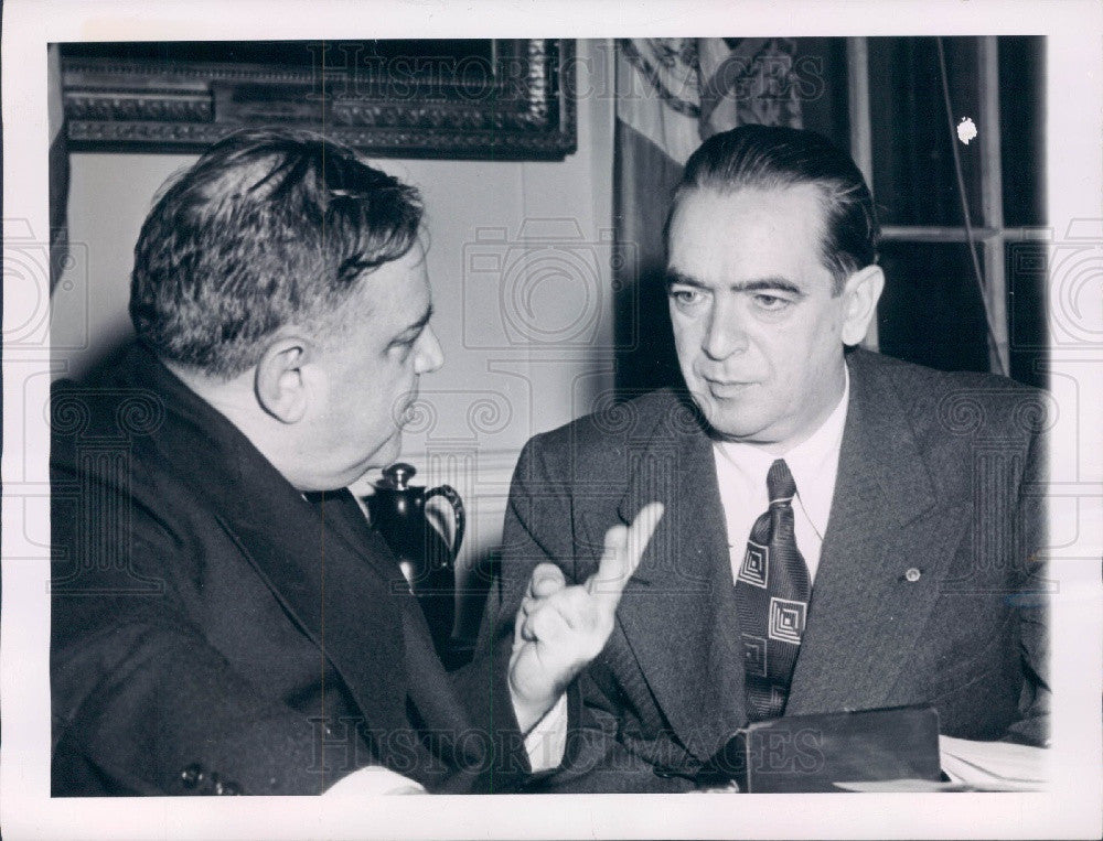1945 NYC Mayors Laguardia and O&#39;Dwyer Press Photo - Historic Images