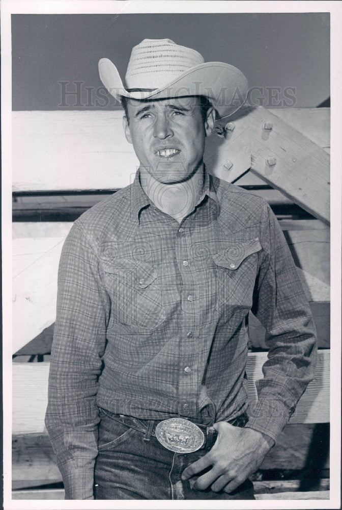 1954 CA Harley May Steer Wrestling Champ Press Photo - Historic Images