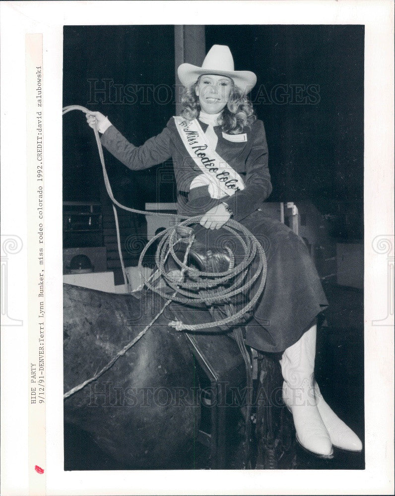 1991 Miss Rodeo Colorado Terri Bunker Press Photo - Historic Images