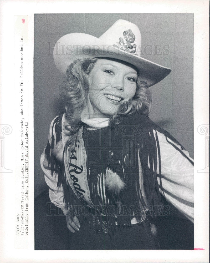 1992 Miss Rodeo Colorado Terri Bunker Press Photo - Historic Images