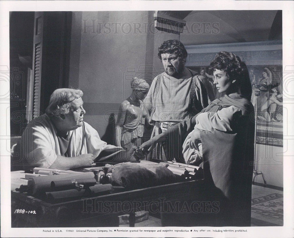 1961 Charles Laughton/J Simmons/P Ustinov Press Photo - Historic Images