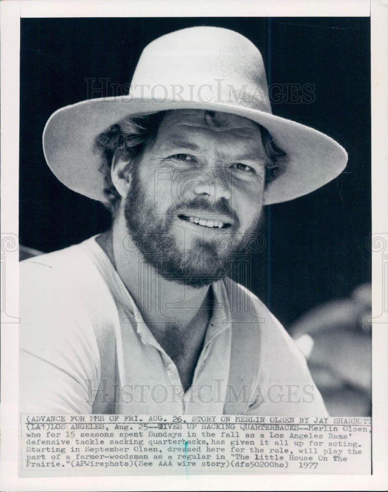 1977 Actor/NFL Player Merlin Olsen Press Photo - Historic Images