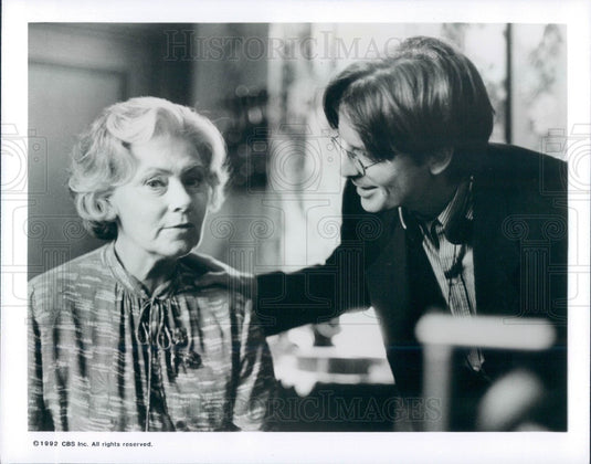 1992 Actors Michael J Fox & Marion Ross Press Photo - Historic Images