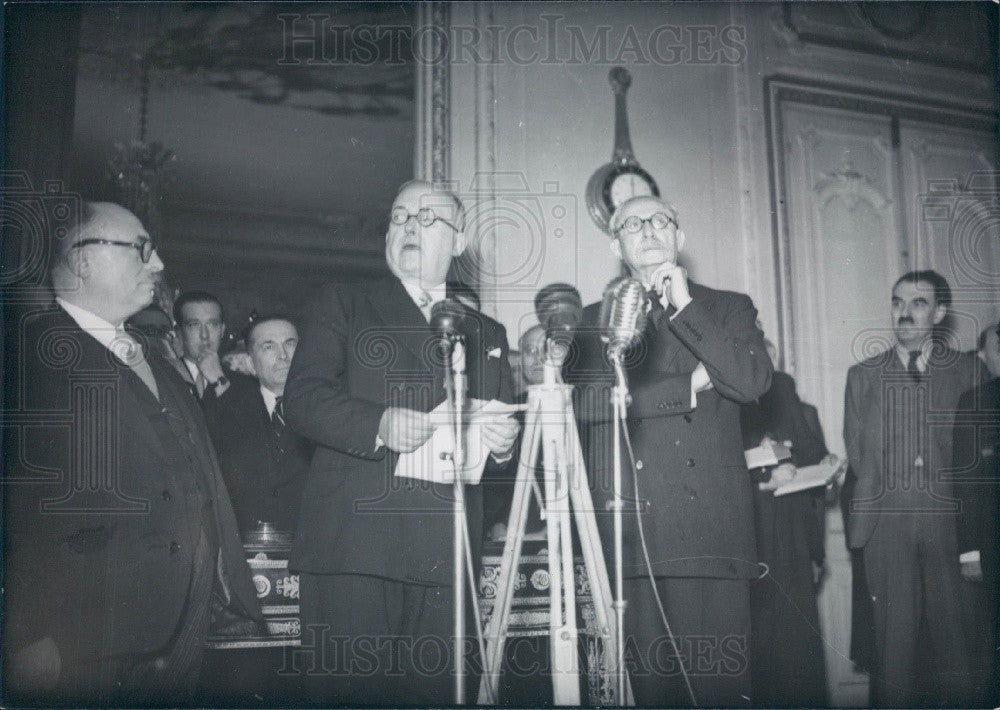 1953 France President Vincent Auriol Press Photo - Historic Images