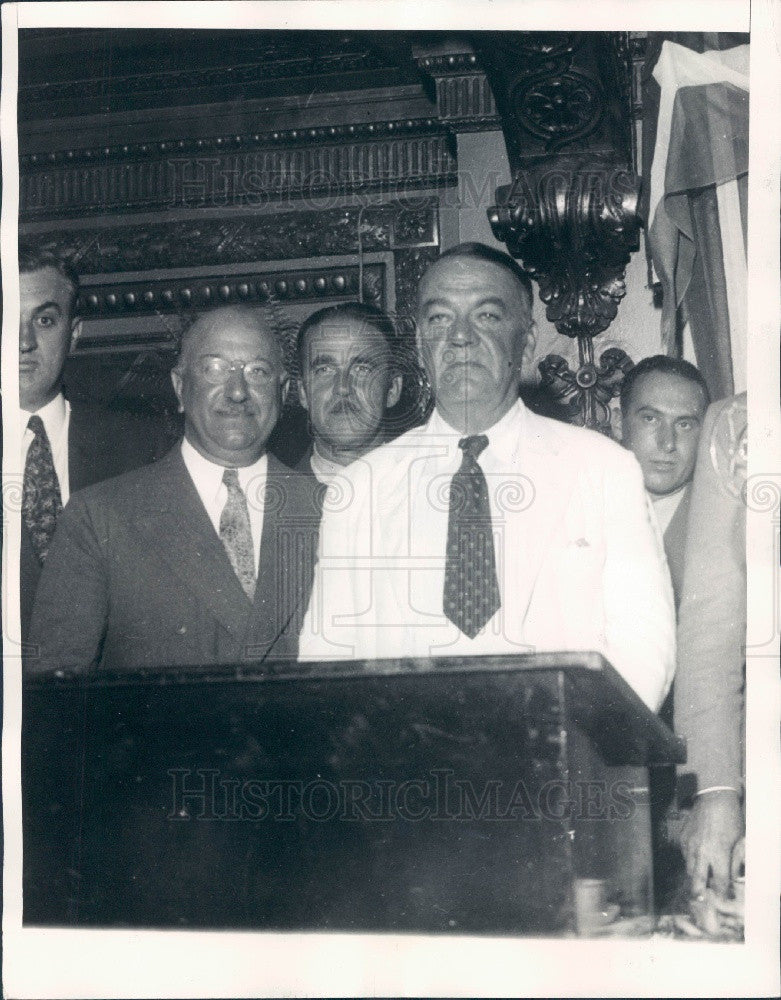 1934 NRA Chief Johnson & IL Gov Horner Press Photo - Historic Images