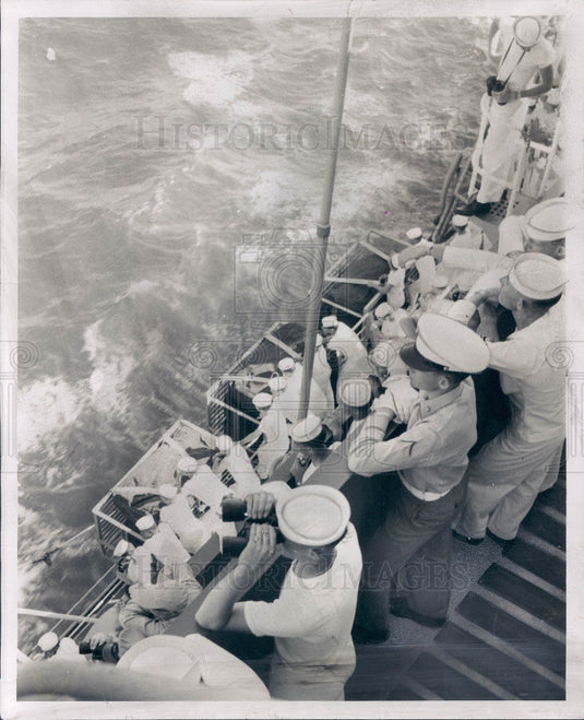 1956 US Navy Cruiser Northhampton Press Photo - Historic Images