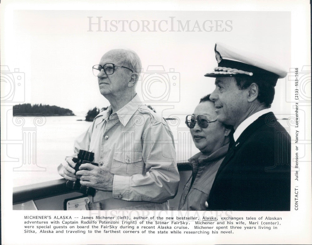 1988 Pulitzer Prize Author James Michener Press Photo - Historic Images