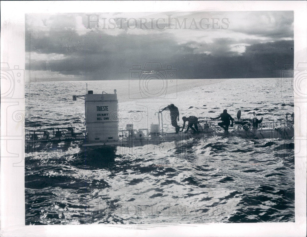 1963 US Navy Ship Bathyseoph Press Photo - Historic Images