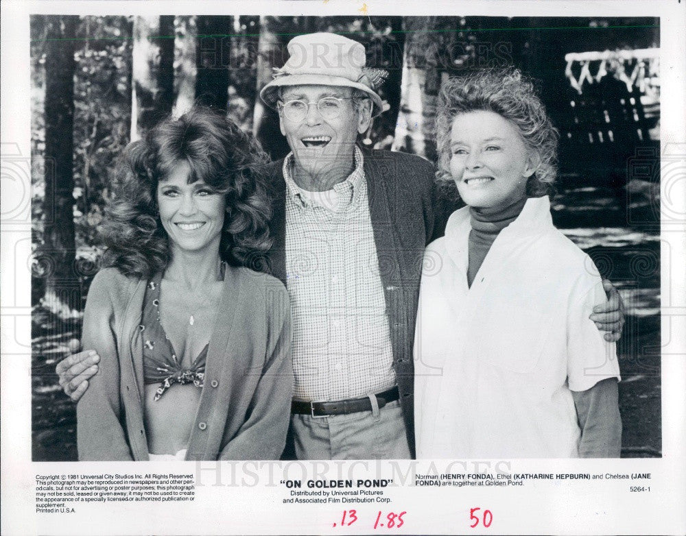 1981 Henry & Jane Fonda & Katharine Hepburn Press Photo - Historic Images