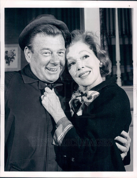 1965 Actors Arthur Godfrey & Maureen O'Sullivan Photo - Historic Images