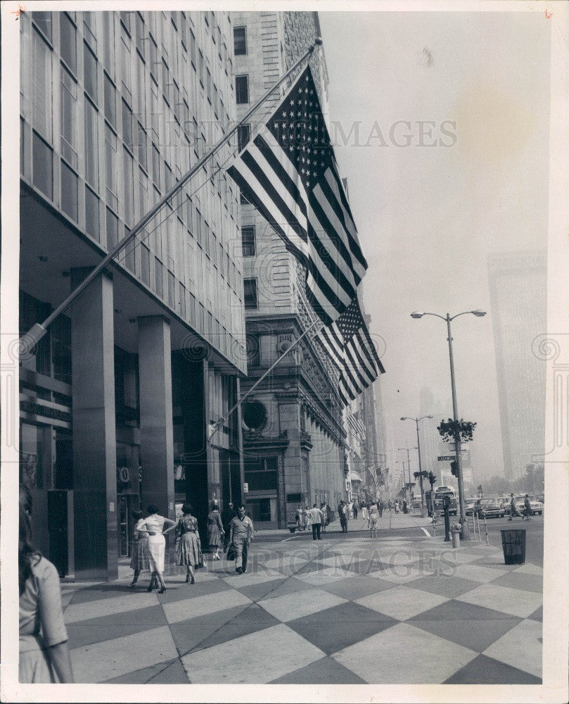 1960 Chicago Illinois Michigan Avenue Press Photo - Historic Images