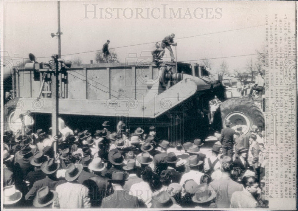 1946 Tournalayer Concrete House Builder Press Photo - Historic Images