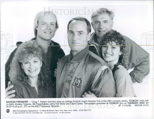 1989 Actors Craig T. Nelson & Cast of Coach Press Photo - Historic Images