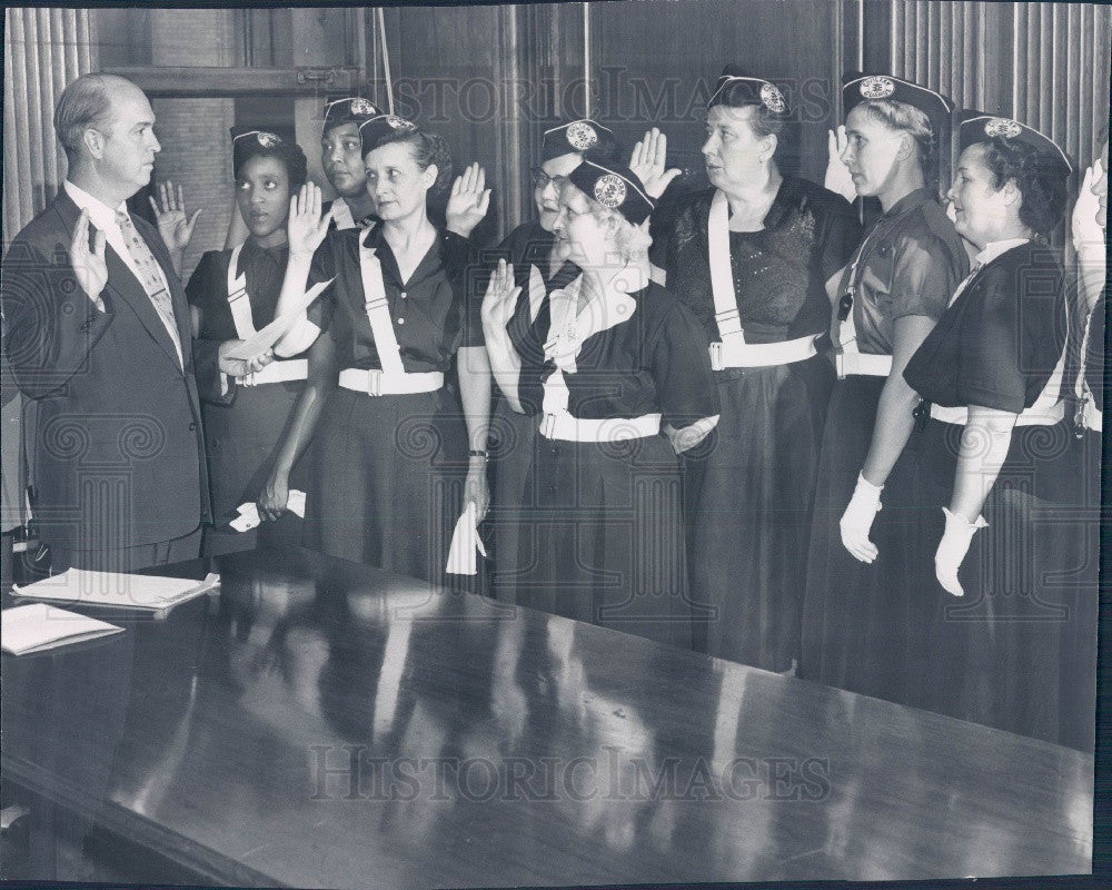 1953 Detroit MI School Crossing Guards Press Photo - Historic Images